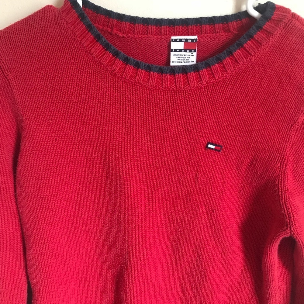 Vintage Tommy Hilfiger Jeans Red Sweater - Picture 7 of 8